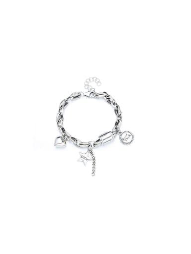 925 Sterling Silver Star Vintage Charm Bracelet