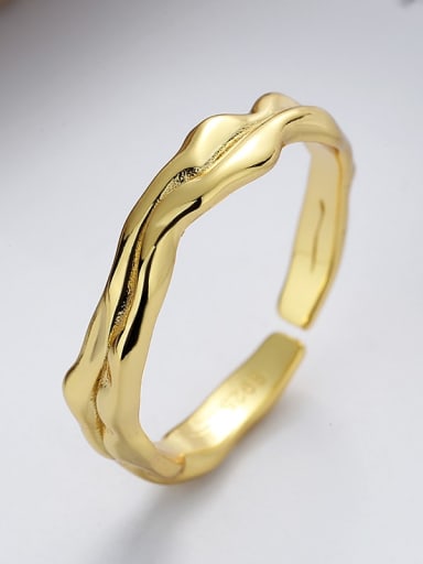 D085 gold color: about 2.13g 925 Sterling Silver Geometric Trend Band Ring