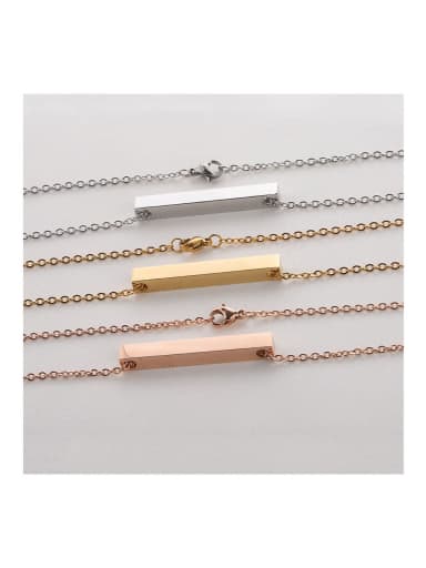 Gold 5x40mm Stainless steel Geometric Minimalist Necklace