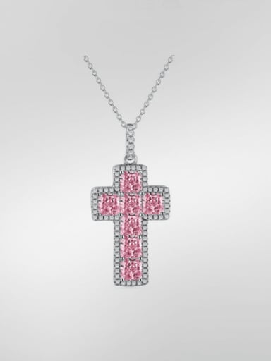 925 Sterling Silver Cubic Zirconia Cross Luxury Necklace