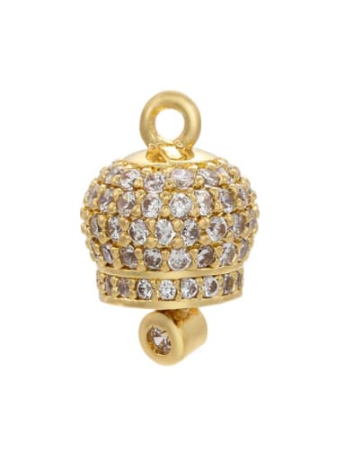 Golden White Diamond Micro Set Fancy Diamond Bell Accessories Pendant
