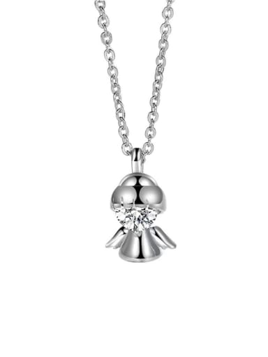 925 Sterling Silver Cubic Zirconia Angel Necklace