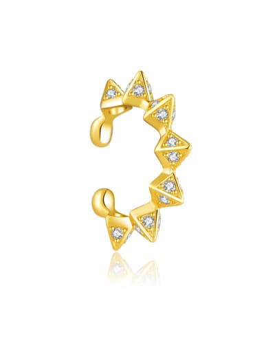 18k gold [white stone] 925 Sterling Silver Cubic Zirconia Geometric Dainty Clip Earring
