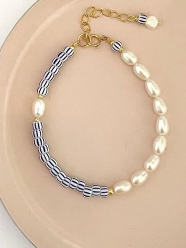 Titanium Steel Freshwater Pearl Bohemia Handmade Beaded Bracelet
