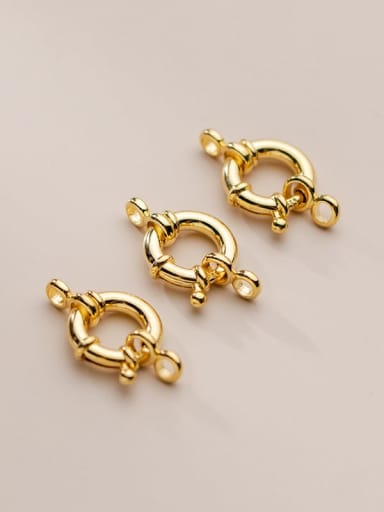 925 Silver Electroplated Gold Spring Buckle Circle Blister Buckle Bracelet Necklace Joint Buckle