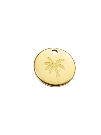 Gold mp545 Stainless steel Round coconut tree Minimalist Pendant