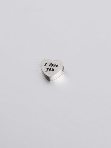 Stainless steel mirror I love you lettering love beads