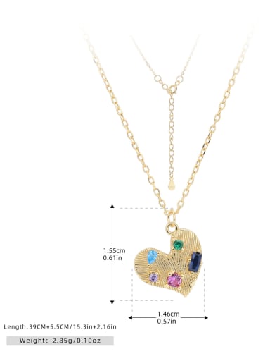 gold 925 Sterling Silver Cubic Zirconia Heart Minimalist Necklace