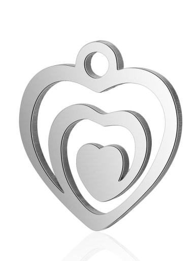 Stainless steel Heart Charm Height : 12.8 mm , Width: 13.8 mm