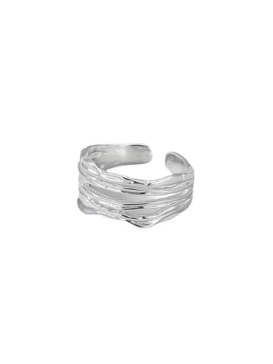 925 Sterling Silver Irregular Minimalist   Stackable Ring