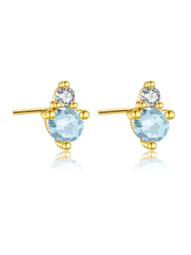 925 Sterling Silver Cubic Zirconia Geometric Dainty Stud Earring