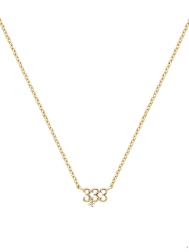 Gold 333 925 Sterling Silver Number Minimalist Necklace