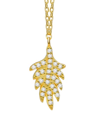 925 Sterling Silver Cubic Zirconia Leaf Luxury Necklace