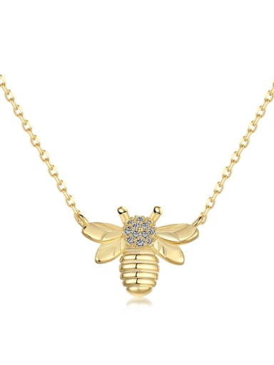 925 Sterling Silver Cubic Zirconia Bee Cute Necklace