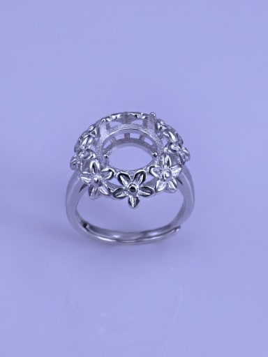 custom 925 Sterling Silver 18K White Gold Plated Round Ring Setting Stone size: 10*10mm