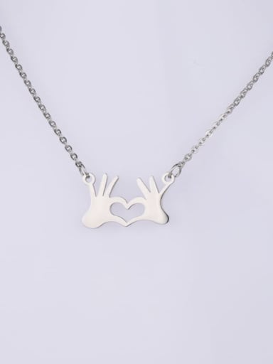 Stainless steel Heart Hands Minimalist Necklace