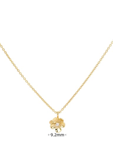 gold 925 Sterling Silver Flower Minimalist Necklace