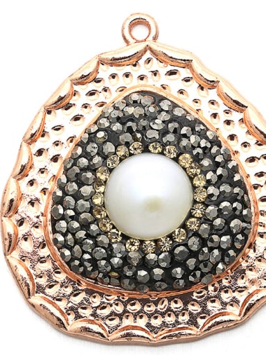 Rose Gold Copper Micro Set Zircon Loose Beads White Diamond Necklace Pendant