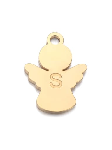 custom Stainless steel Gold Plated Angel Charm Height : 9mm , Width: 12 mm