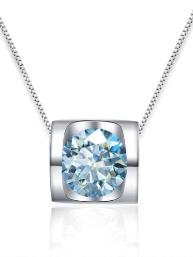 925 Sterling Silver Moissanite Geometric Classic Necklace