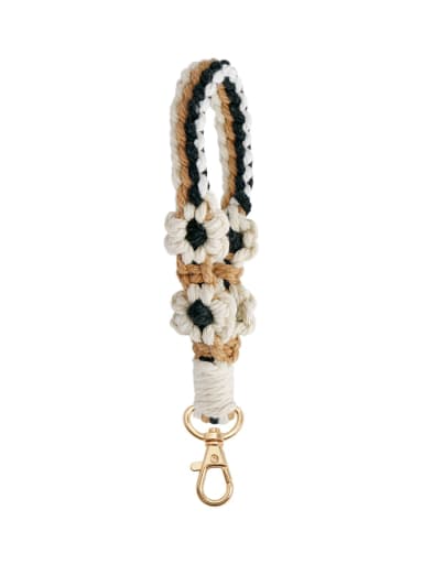 Cotton thread Flower Keychain DIY Handwoven Wrist Strap Key Chain