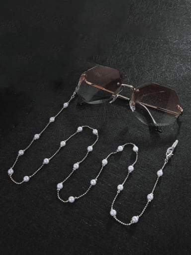 White K Brass Iron Imitation Pearl Minimalist Sunglass Chains