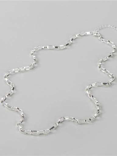 925 Sterling Silver Geometric Minimalist  Hollow Chain Necklace
