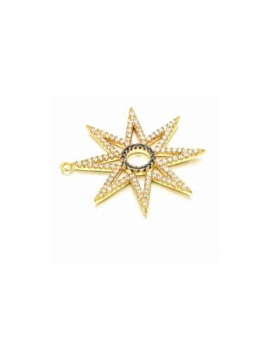 golden Copper Big Star Jewelry Accessories Micro-set Pendant 35mm*37mm