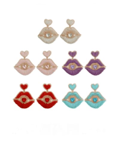 Alloy MGB beads Mouth Bohemia Drop Earring