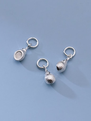custom S925 Silver Plain  Small Conch Shell Bracelet Necklace Pendant
