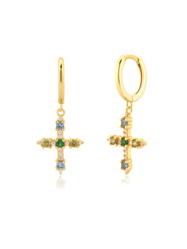 18k emerald earrings 925 Sterling Silver Cubic Zirconia Cross Dainty Regligious Necklace