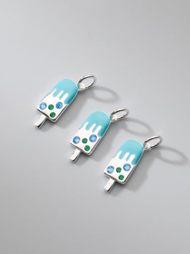 925 Sterling Silver Enamel ice cream Cute Charms