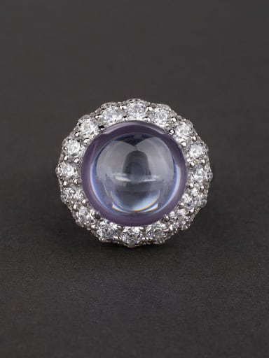 purple 12 ? R 0321 ? 925 Sterling Silver Cubic Zirconia Geometric Luxury Band Ring