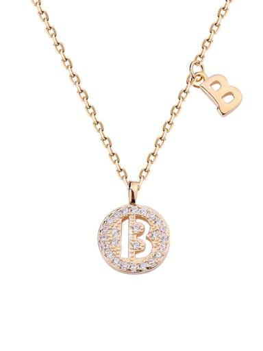 A1573 Champagne plated gold type B 925 Sterling Silver Rhinestone Geometric Minimalist Necklace
