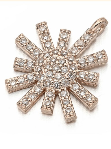 Rose Gold Brass Micropaved Big Snowflake Pendant