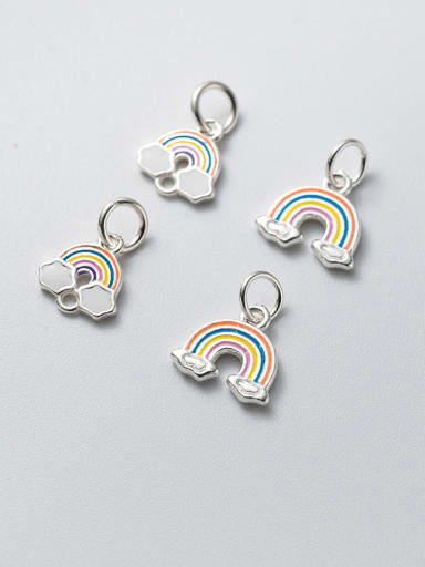 925 Sterling Silver Minimalist  Rainbow DIY Pendant