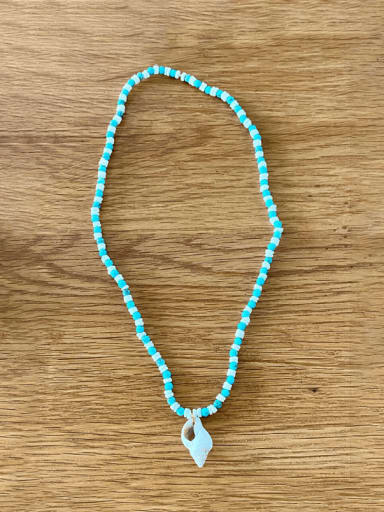 Titanium Steel Turquoise Irregular Bohemia Handmade  Beaded Necklace