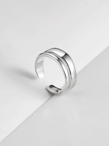 platinum 925 Sterling Silver Geometric Minimalist Stackable Ring