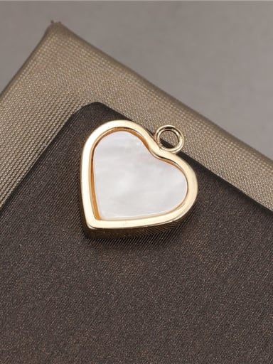 H 3409 Brass Shell Minimalist Heart  DIY Pendant