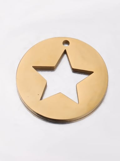 golden Stainless steel hollow five-pointed star pendant
