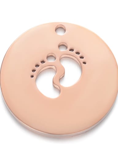 Rose Gold Stainless steel Round 22mm Charm