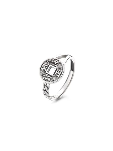 925 Sterling Silver Round Vintage Band Ring