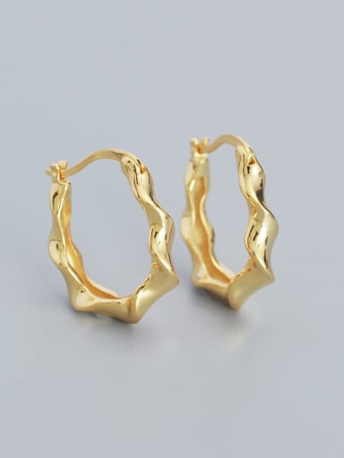 Gold color 925 Sterling Silver Geometric Trend Huggie Earring