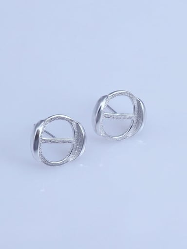 custom 925 Sterling Silver 18K White Gold Plated Geometric Earring Setting Stone size: 9*11mm