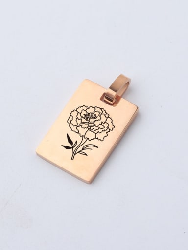 Stainless Steel Laser Lettering Flower Single Hole Diy Jewelry Accessories