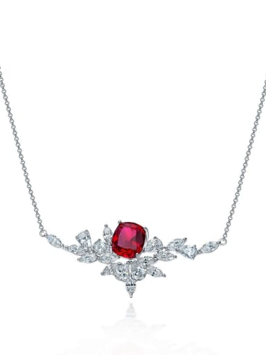 925 Sterling Silver High Carbon Diamond Flower Luxury Necklace