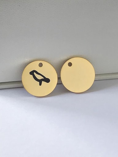 custom Titanium Gold Plated Bird Charm Diameter : 15 mm