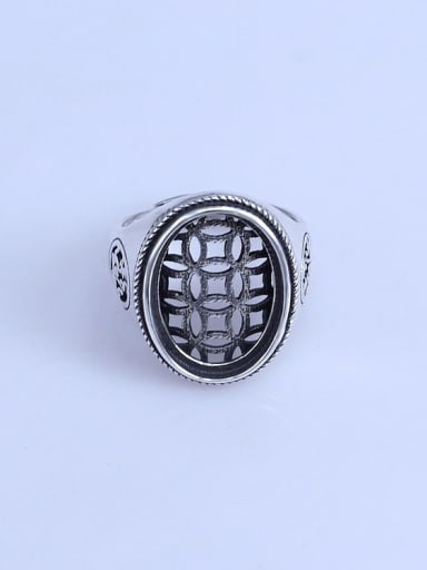 925 Sterling Silver Geometric Ring Setting Stone size: 14*20mm