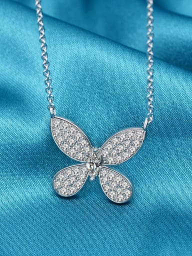 925 Sterling Silver Cubic Zirconia Butterfly Luxury Necklace