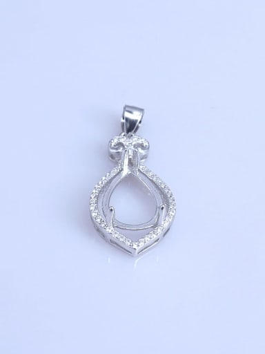 custom 925 Sterling Silver Rhodium Plated Water Drop Pendant Setting Stone size: 10*14mm